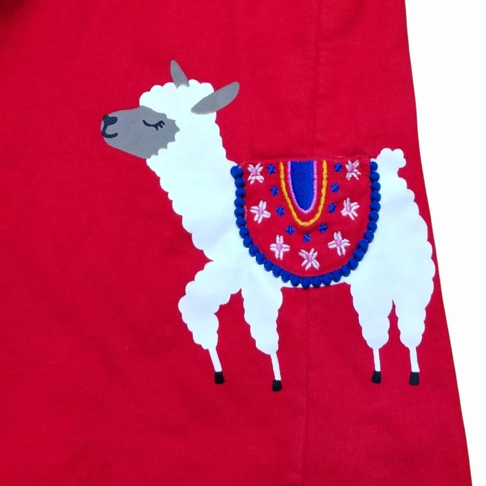 Hanna Andersson llama Sweatshirt Dress 6-7y - Picture 3 of 4